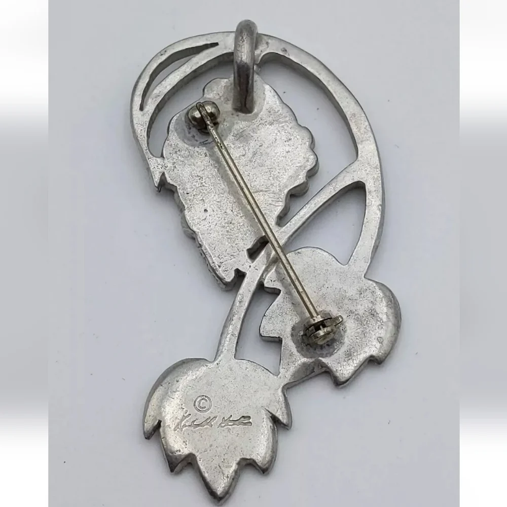 Lovell Designs Grapes on a Vine Pewter Pin Brooch by Ken Kantro